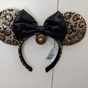 Leopard sequin Minnie Mouse ears Disney